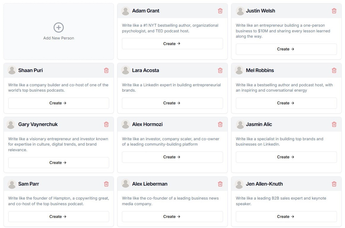 Voice selection interface